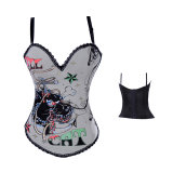 gray color sexy cotton straps corset  m1936A