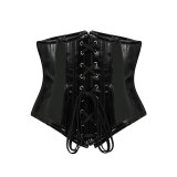 PU Zipper Waist Belt Sexy Leather Bustier Short Shapewear For Women Corset AM21983