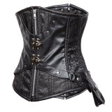 Plus Size 6XL Zipper Steel Boned Lace Up Corset M1423