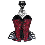 New Style 13 Steel Bones Brocade Print Overbust Corset Hip Cage m1409