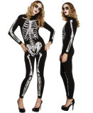 Skull print Halloween costume jumpsuit style halloween party clothes