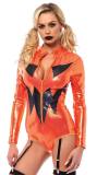 Orange Sexy Shiny Halloween Harley Quinn Costume M40479