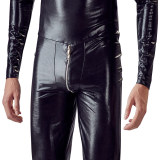 patent leather pullover tights costume 2021 stage men costume N802