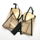 Polka Dot Lace Embroidery Sexy Women Chest Wrap Translucent Top KN8262