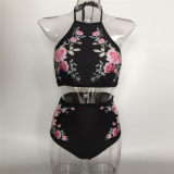 Women High Waist Two Piece Floral Print Swimsuits M11934