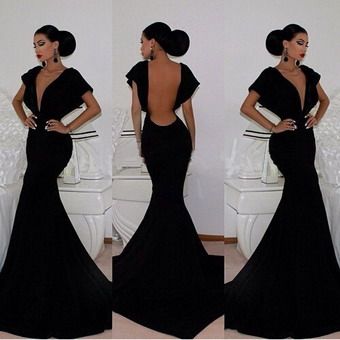 Fashionshow Black Maxi Long Dress M3976