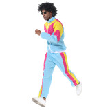 Halloween Couple Set Retro Costume 70's Disco Hippie Dance Cosplay Disco MS5580-5587