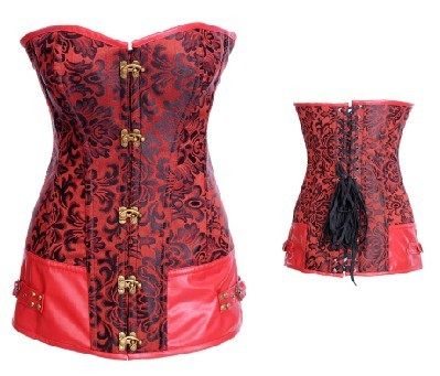 red long satin corset m1952