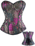 Steampunk Overbust Lace Up Steel Boned Corset  M1360