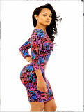 Fashion Pattern Design Top Club Midi Dress M2350