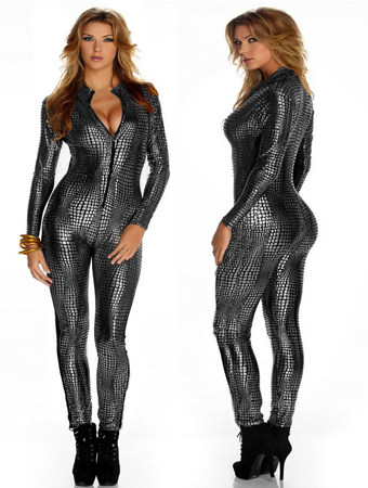 silver sexy women bodysuit m7241c