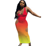 Slim Sexy Gradient Fashion Women Maxi Dresses M056