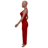 U neck causal woman dress fashionable sexy solid summer maxi dress M30120