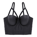 PU Leather Suspender Vest Shaping Corset Dance Party Scrub Underwear 8568