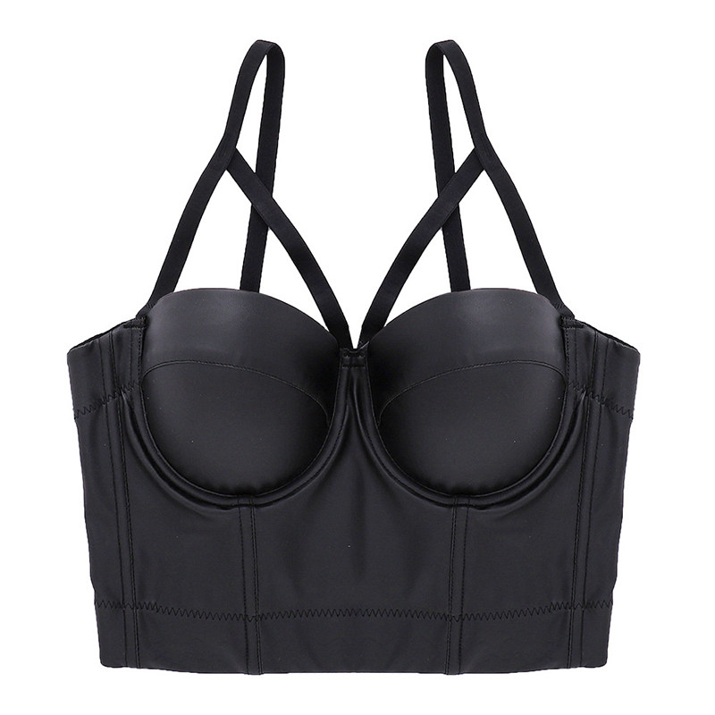 PU Leather Suspender Vest Shaping Corset Dance Party Scrub Underwear 8568