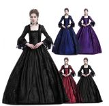 Large trumpet sleeves medieval dress court retro skirtM9973