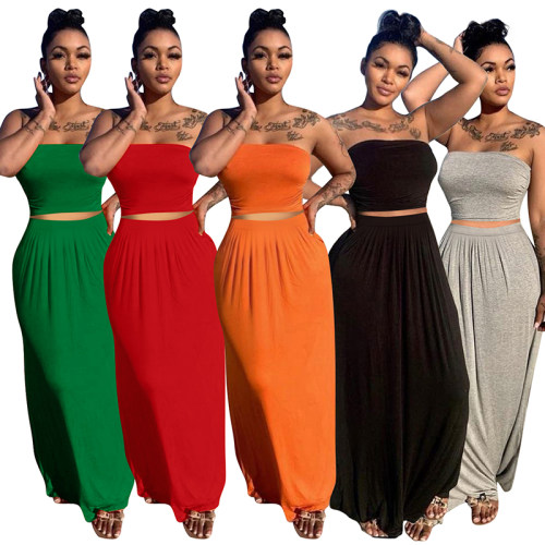 two piece set top and skirt summer women clothing M30136
