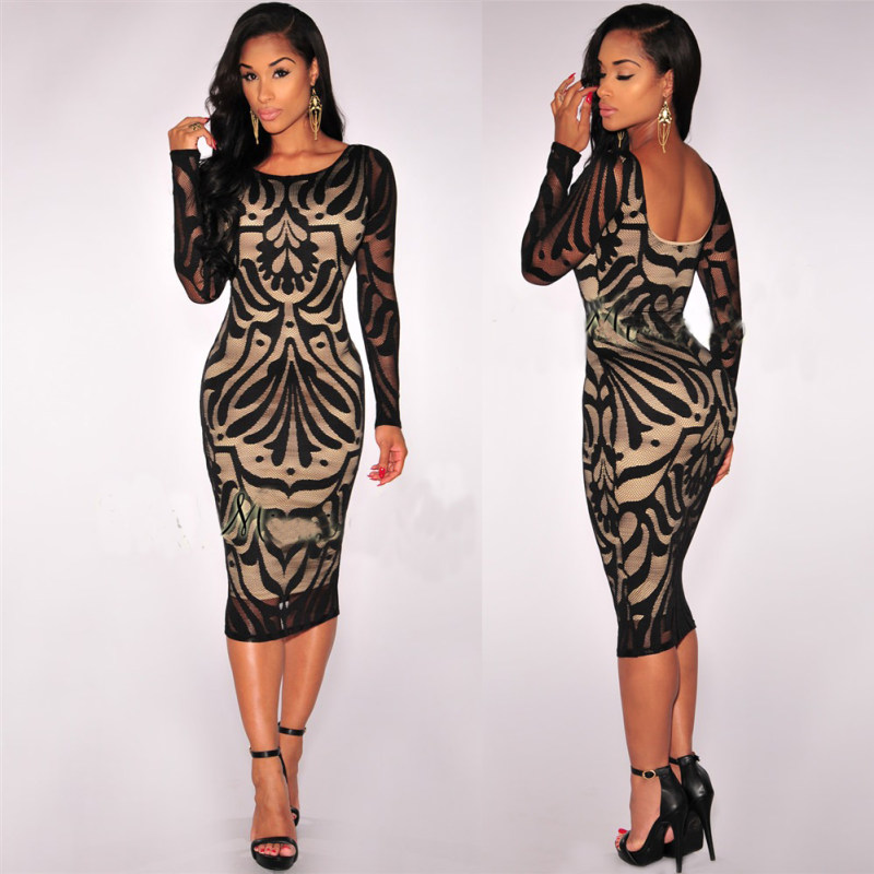 Long Sleeves Embroider Dresses M30090