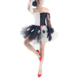 Women Corset Dress Halloween Witch Costume Clown Bustier With Skirt 1708