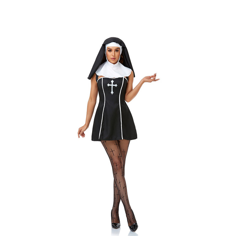 Halloween Virgin Mary Nun Costume Priest Cosplay Dance Costume DL2031