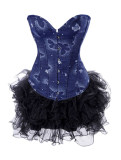 hot sale blue corset with skirt m1999