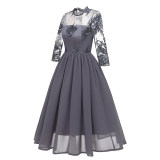 Chiffon See Through Night Sexy Clubwear Bridesmaid Embroidery Dress CD1661