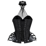 New Style 13 Steel Bones Brocade Print Overbust Corset Hip Cage m1409