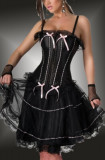 Pink Bow Black Corset SKirt Dress M1617
