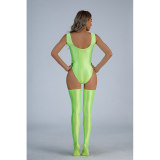 High Gork One Piece Bodysuit Bright High Elasticity Sexy Jumpsuit 9028