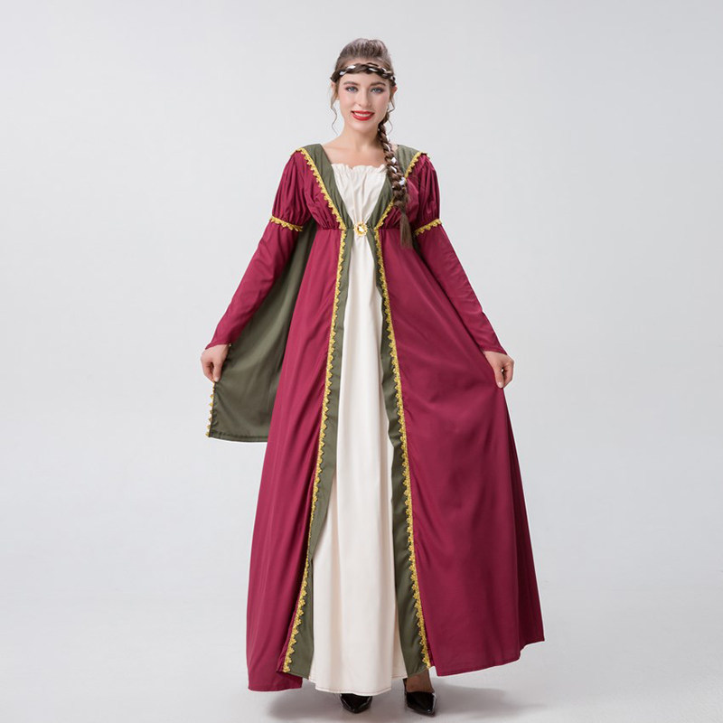 Halloween Costume Queen Role Play Cape Performance Court Drama Costume YM8721