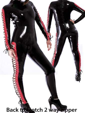 Well-armed strap vinyl jumpsuit m7200