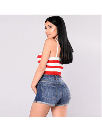 Woma Flag Strapless Striped Casual Top Wear