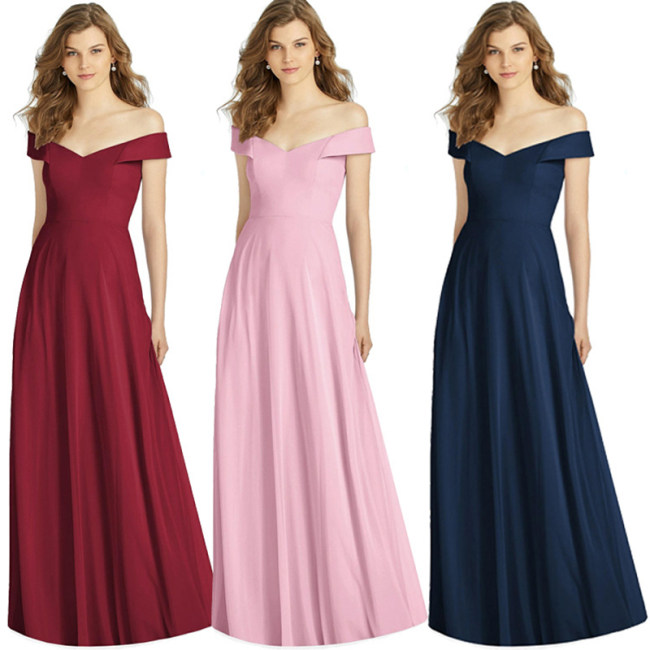 Women Evening Explosion Style Shoulder Sexy Maxi Dresses CD1700