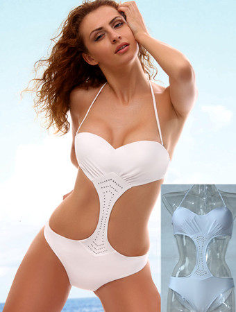 Cute white fashion girl swimwear M5398