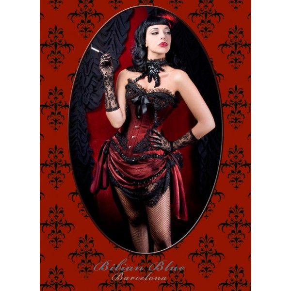 Sexy women red lace corsets M1340