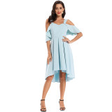 Sling Butterfly Sleeves Wedding Party Women Satin Club Dresses CD1731