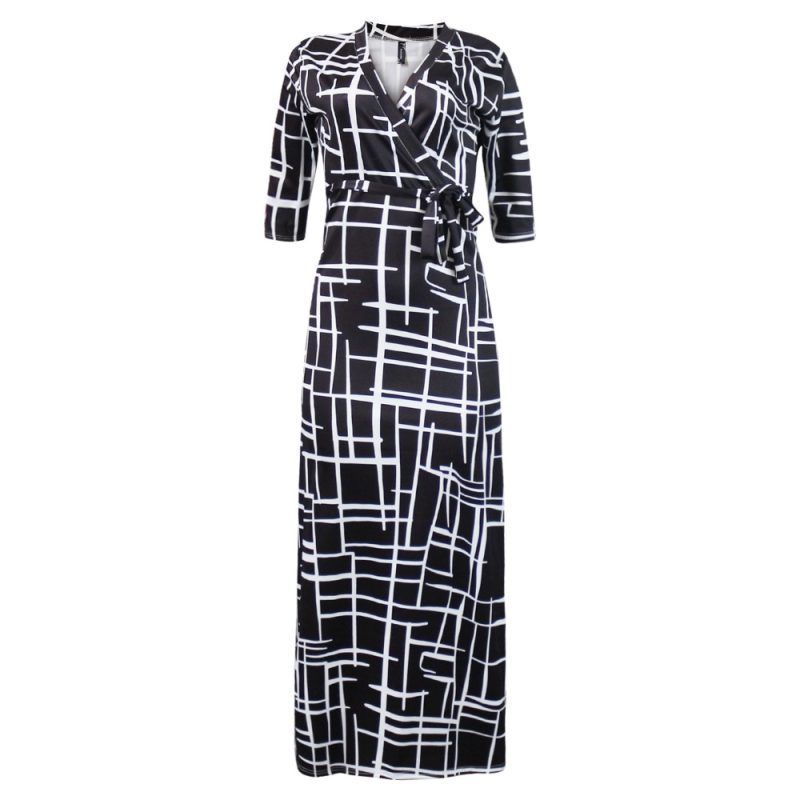 Hot Sale Long Printed Lady Dresses Casual Maxi Dress Women M8193