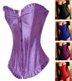 Blue Satin Overbust Corset M1595
