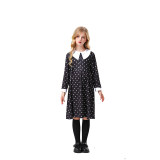 Girl Addams Family Costume Wednesday Addams Black Dress Cosplay Costume YM5820