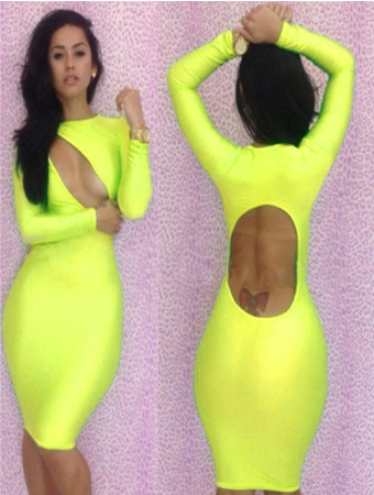 Long sleeves sexy dress m3614c