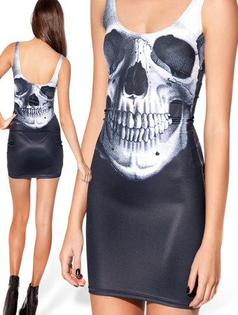 skull pattern catsuit m7242