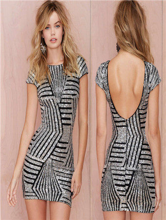Lady top style silver midi dress for any occasion M30031b