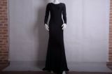 Black Long Sleeves Design Maxi Dress M3971a