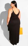 Womens Spaghetti Strap Beach Maxi Dress Plus Size M8425
