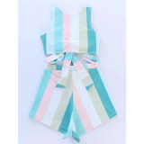Flat Corner Young Girl Bikini Two Piece Plus Size Striped Women Bikini Sets S163