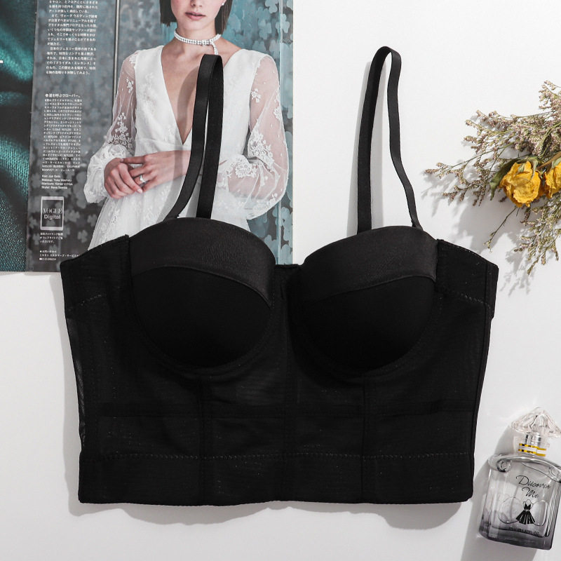 Sports Bra Mesh Yarn Underwire Fishbone Suspender Breathable Underwear KN8594