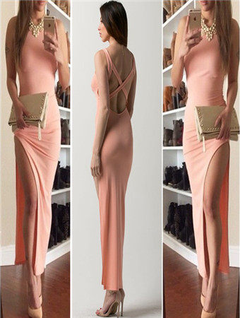 Adult Women Sexy Sleeveless Bodycon Maxi Dress M30034b