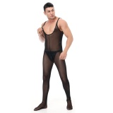 Men's Underwear Mesh One-Piece Bodysuit Vest Sexy Nightclub Stage Costume N996