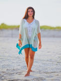 Embroidered V Neck Beach Dress M5319