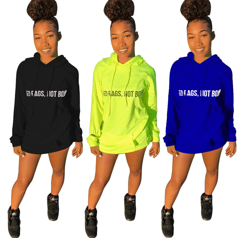 Letter Printed Women's Hoodies Pullover M8459